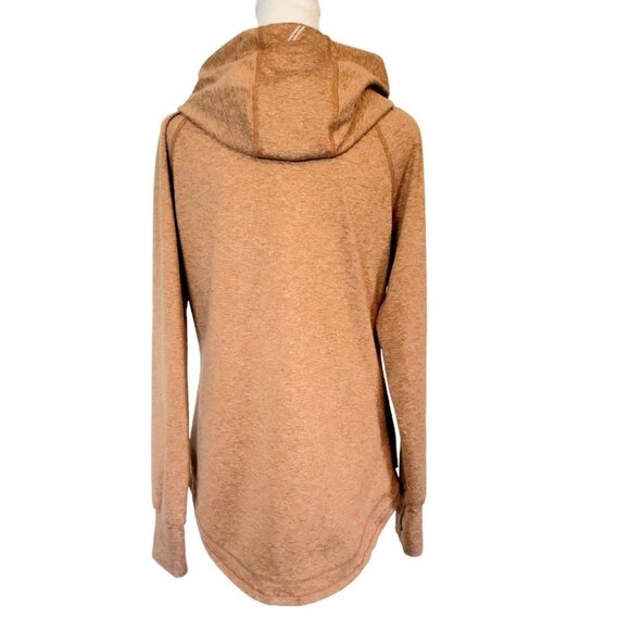 Womens medium "Recreation" burnt orange athletic stretchy high low zip-up hoodie - Picture 6 of 9